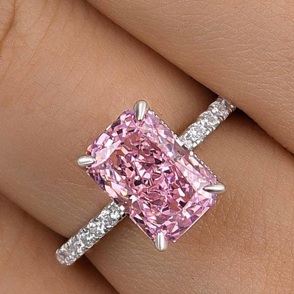 18k 3ct Pink Sapphire Ring - Picture 3 of 12